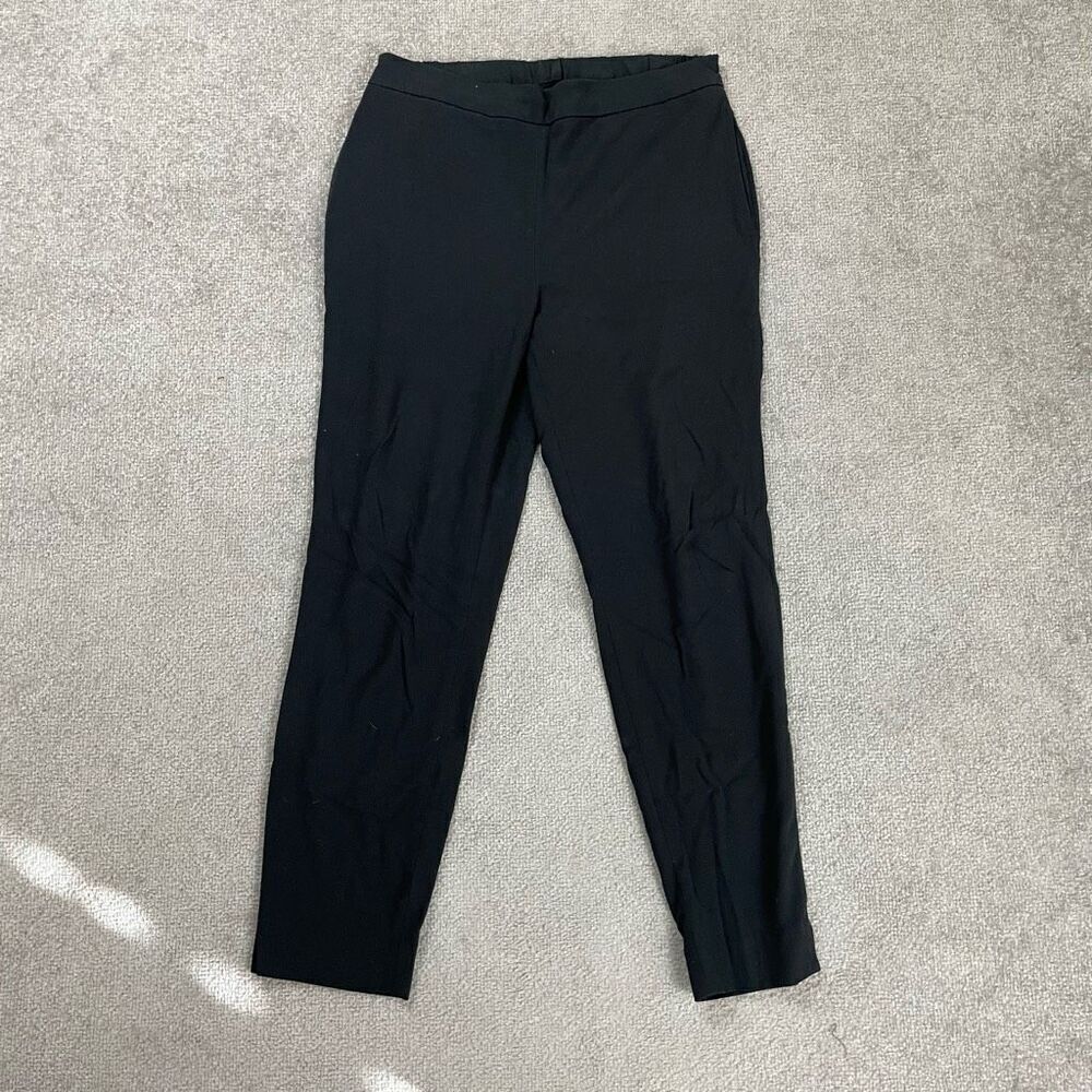 Banana Republic Womens 6 Dress Pants Black Flat Front Back Pockets Stretch